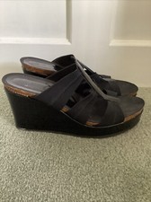 Ladies Donald J Pliner for Russell & Bromley Black Wedge Sandals, UK 6,