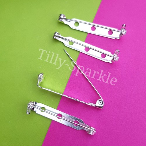 Silver plated 30mm brooch - silver,