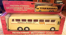 Boxed Friction Powered Motorway Coach Savings Bank for Wallace Arnold