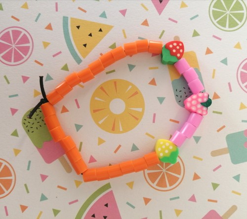 Orange pink yellow beaded - yellow,
