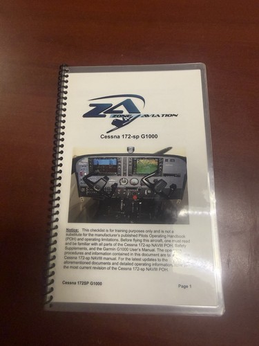 Cessna 172 g1000 checklist - cessna, 172-so