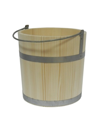 Handmade pine wood bucket 10l - pine,