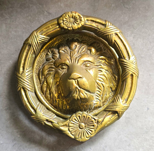 Brass lion head - brass,