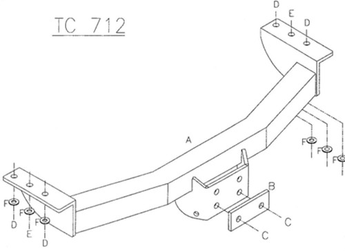 Towtrust fixed flange towbar - flange,