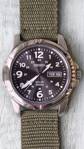Seiko v158 0ad0 mens military - 0ad0,