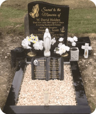 Adult, Grave Edgings 2 foot,  Edging Plain, White stones Memorial tribute