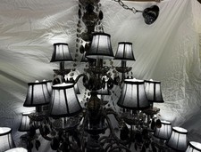 Extra large crystal effect black chandelier 3 Tier. Vintage/ Gothic statement.
