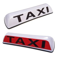 30" LED Magnetic TAXI Roof Sign Light White - Taxi Meter Topsign Cab Light