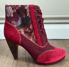 Ruby Shoo Suede Burgundy Ankle