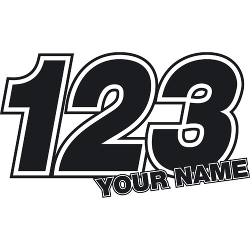 Custom race numbers name - 3,