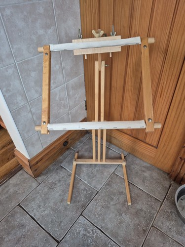Wooden tapestry cross stitch - cross,