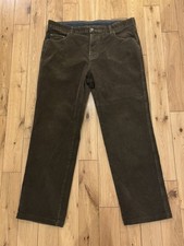 Bruhl Men's Corduroy Trousers Stretch Brown Size 38S (W38 L30)
