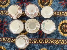 Vintage Bone China Tea Cups/ Saucers, Mixed Lot of 7, Made in England