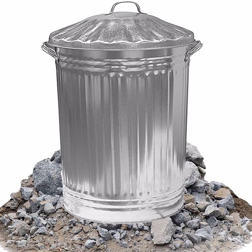 Galvanised metal bin garden - bin,