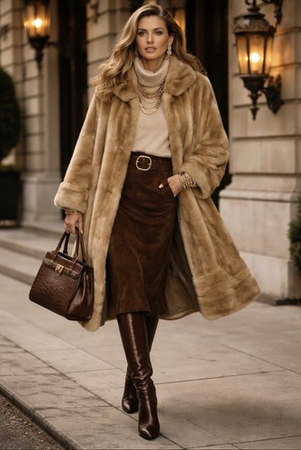 Blonde mink faux - mink, l