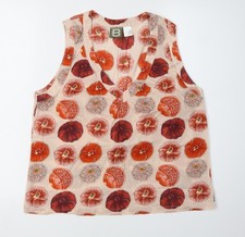 Bensimon Women's Beige Floral Tank Top Size 14