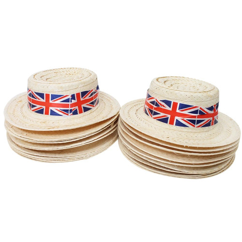 Union jack straw boater - x,