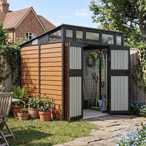 8x7ft metal shed garden - shed,