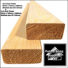 CLS Timber C16 Planed 3x2 4x2 Studwork 38x63 38x89mm 2.4m Framing Wood Pack Deal