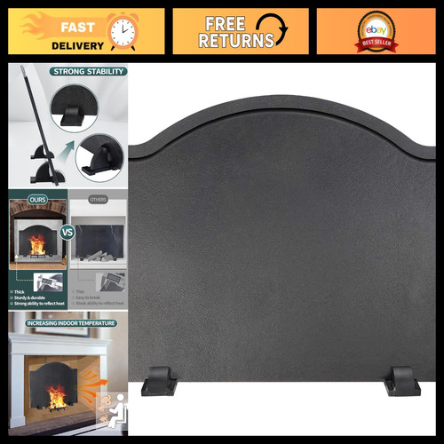 Iron fireplace fireback with - fireplace,