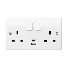 MK K2745WHI 2 Gang Switched