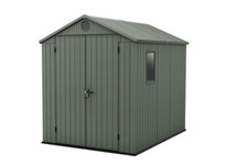 Keter Darwin 6 x 8ft Plastic Green Double Door Outdoor Garden Storage Shed