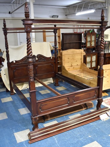 Carved mahogany four - four, poster