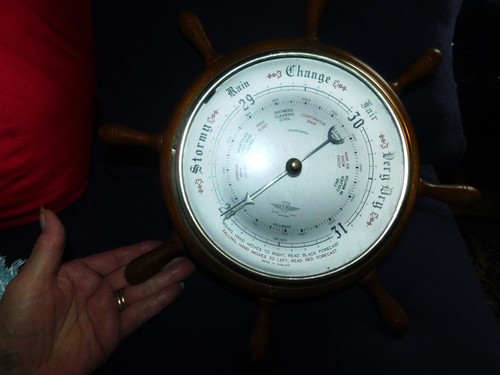 Vintage wooden ships wheel - wooden,