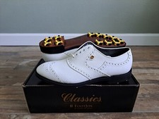 NEW Vintage Footjoy Classics Mens Golf Shoes 51409 White Brogue 10C