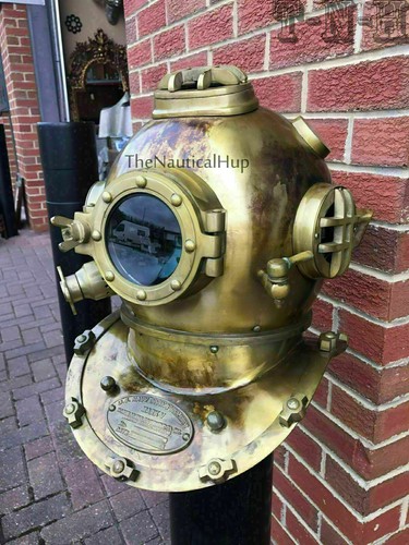 Antique brass scuba marine - brass,