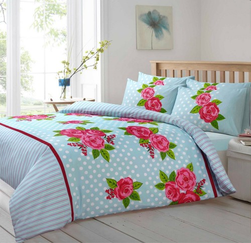 Floral bedding duvet set polka - bedding,