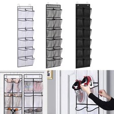 12-24 Pocket Shoe Holder Organiser Over The Door Hanging Shelf Rack Storage Hook