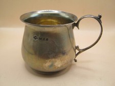 London 1926 Sterling Silver Cup With C Scroll Handle - No Inscription