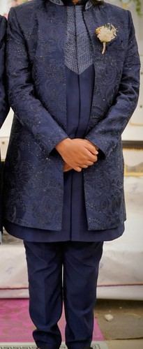 Sherwani blue art - sherwani,