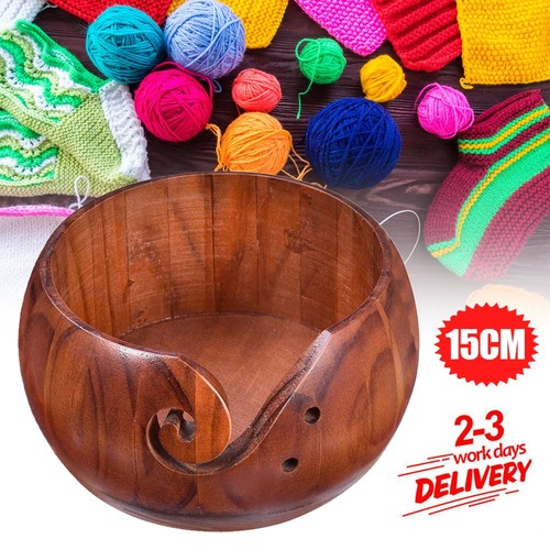 Wooden yarn bowl - yarn, knitting