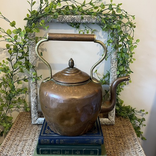 Vintage antique copper kettle - antique,