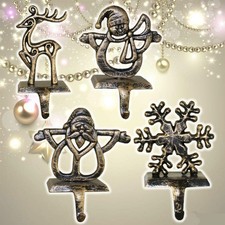 2 pack Christmas Santa Stocking Hooks Fireplace Hangers Xmas Tree Holder Decor