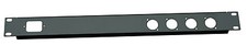 1U Rack Panel 1 IEC C13 Socket  4 XLR D series hole 19 inch folded front 