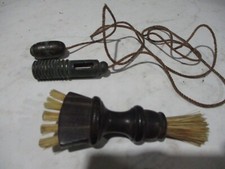 Flintlock gun pan brush & long pull through musket bore