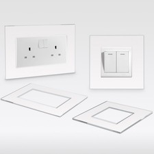 Single / Double Socket Finger Plate Light Switch & Plug Surround Cover - Clear