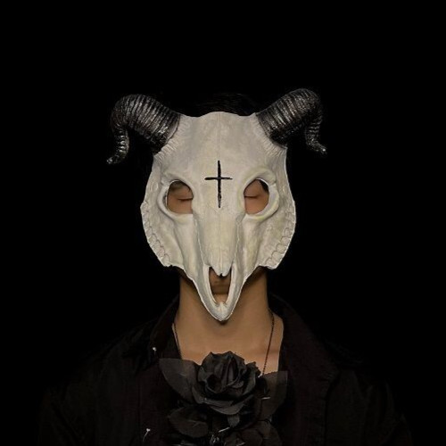 Ram skull mask goat horns - ram,