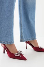 Misspap Red Court Shoes Womens Occasion Heels