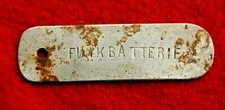 ORIGINAL WW2 WWII ww2 German relic - keychain Schild Plate (funk batterie)
