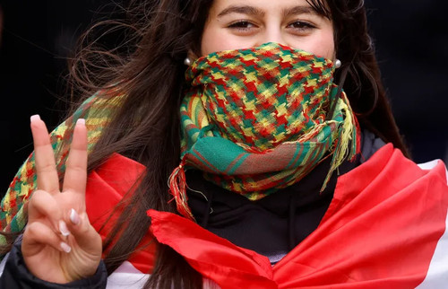 Red green yellow scarf - red-green-yellow,