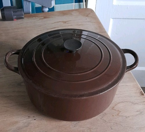 Creuset vintage brown cast - le,