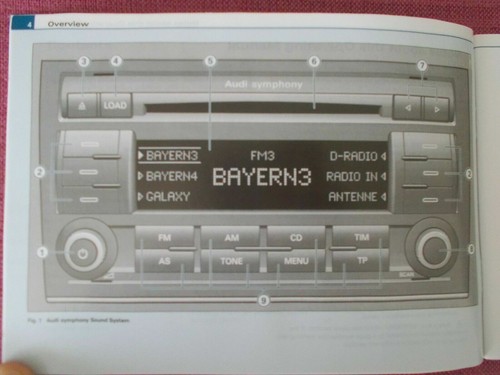 Audi symphony audio - audio, handbook