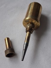 Early vintage brass Tecalemit cycle gun grease gun with long nozzle