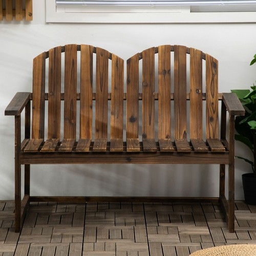 Rustic wooden garden bench - wooden,
