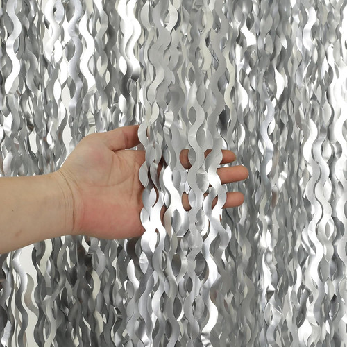 Pack wavy silver tinsel - 4,