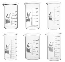 TALL FORM Glass Beakers Borosilicate Laboratory Glassware Boro 3.3 Multilisting